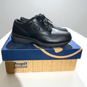 Propet Shoes Men’s Size 9M Black LifeWalker II Walking Leather Comfort NIB